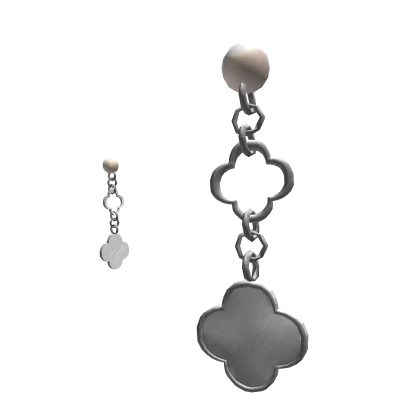 Silver Pearl Clover Earrings
