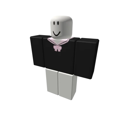 ୨୧ school uniform top w pink bow