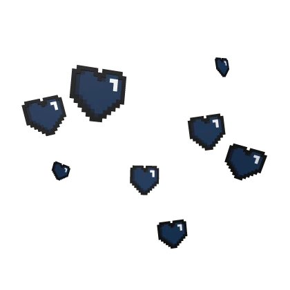 Navy Retro 8-Bit Pixel Hearts Aura