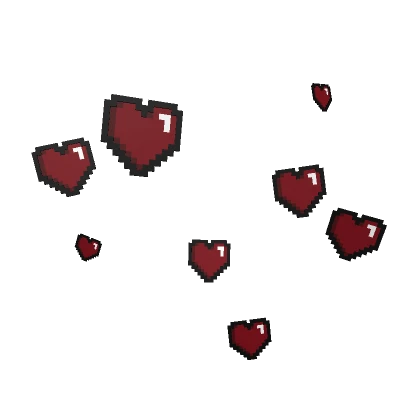 Crimson Retro 8-Bit Pixel Hearts Aura