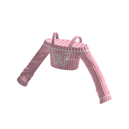 Pink Y2k Butterfly Off Shoulder