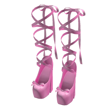 Soft ribbon ballet heels pink (It Girl)