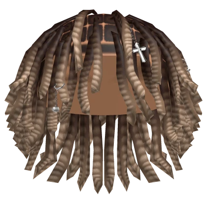 Brown Ombre Messy Grunge Dreads w/ Accessories