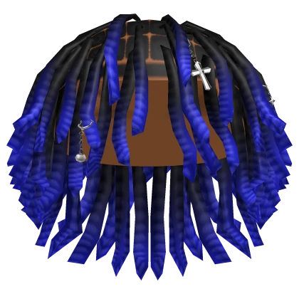 Blue Ombre Messy Grunge Dreads w/ Accessories