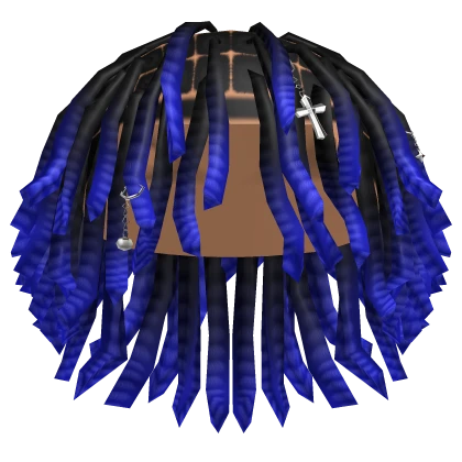 Blue Ombre Messy Grunge Dreads w/ Accessories