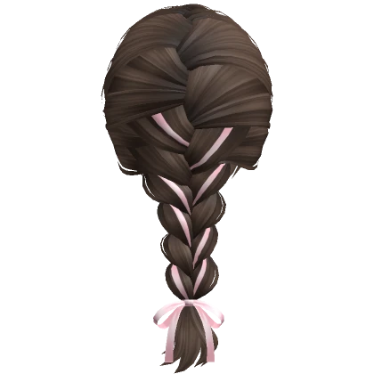 Single Soft French Braid w/ Bow  (Brown)