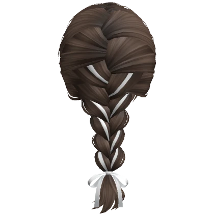 Single Soft French Braid w/ Bow (Brown)