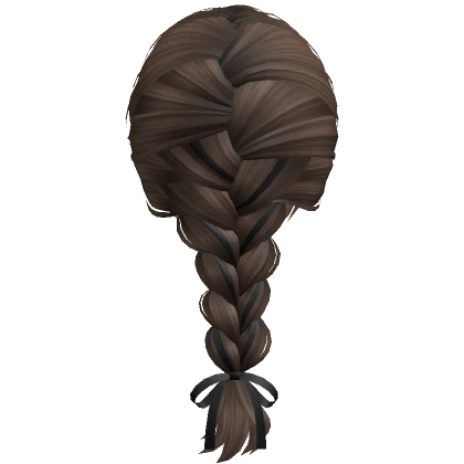 Single Soft French Braid w/ Bow (Brown)