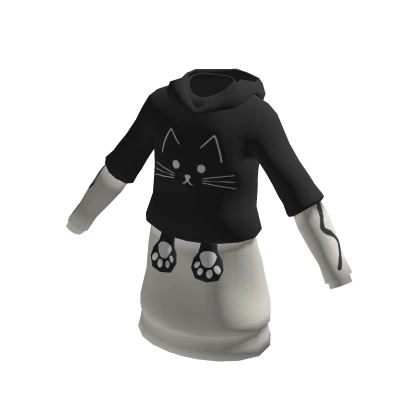 Cute Black Dress HoodCat