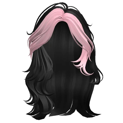 Natural Wavy Hair (Black and Pink)