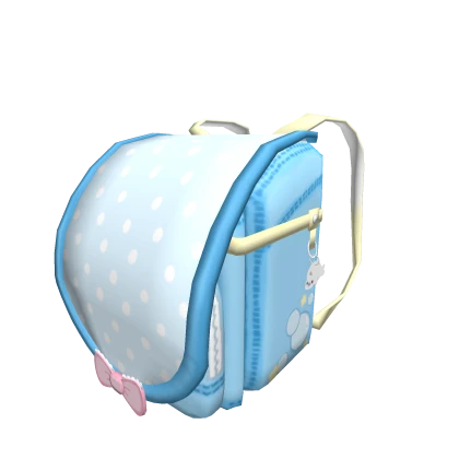 kawaii baby seal polkadot randoseru in blue 3.0