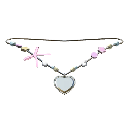 ୨୧: Cute Preppy Heart Necklace W Charms 