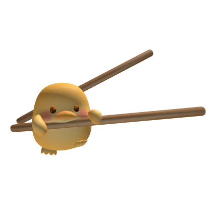 Cute Chick with Chopsticks