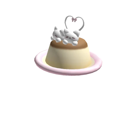 ♡ kawaii cat pudding flan hat