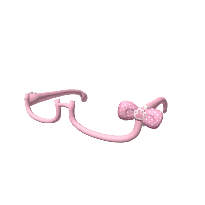 ୨୧ Kawaii pink paw glasses with bows