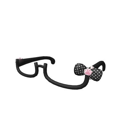 ୨୧ Kawaii black paw glasses with bows