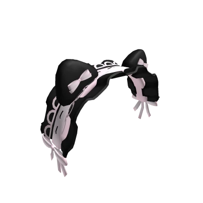 ♡ | kawaii ruffle lace kitty headband - pink/black