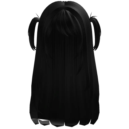 kawaii long pigtail hair black