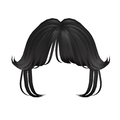 black wispy layered fairy hime bangs