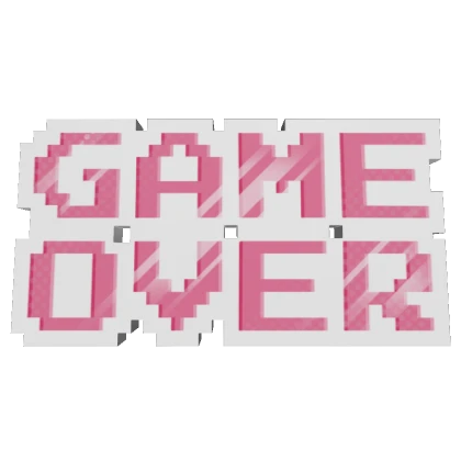 ♡GAME OVER cutecore text in pink/white♡