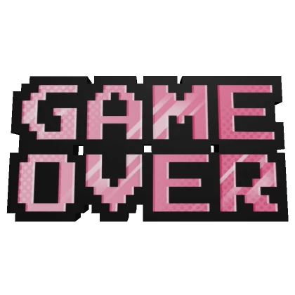 ♡GAME OVER cutecore text in pink/black♡