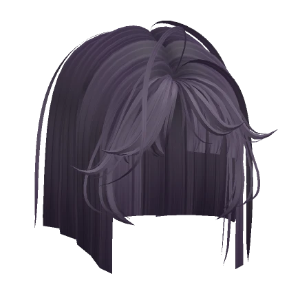 dark purple wispy hime cyberpunk bob with bangs