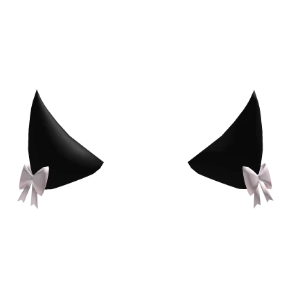 ♡ black horns w bows ♡