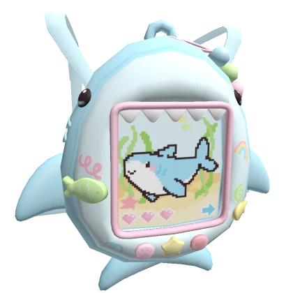 ♡ cutesy pastel shark pixel pet game backpack 1.0