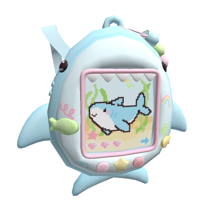 ♡ cutesy pastel shark pixel pet game backpack 3.0