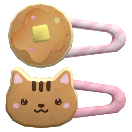 ♡ kawaii yummy pancake cat hairclips