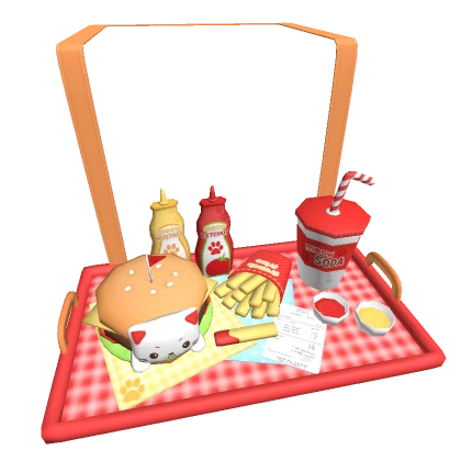 ♡ kawaii cat fast food burger fries tray 1.0