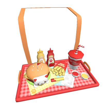 ♡ kawaii cat fast food burger fries tray 3.0