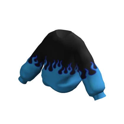 Oversized Blue Flame Skater Sweater 