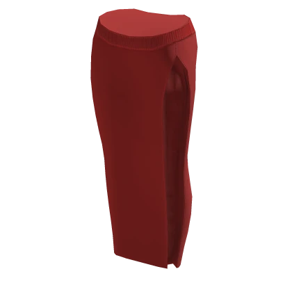 Side Split Maxi Skirt Red