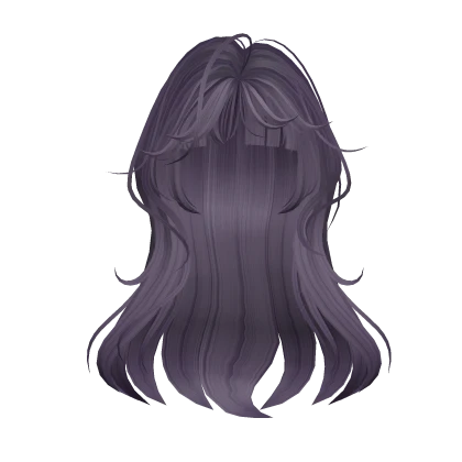 dark purple wispy hime wolf cut w layered bangs