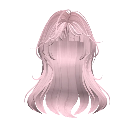 light pink wispy hime wolf cut w layered bangs