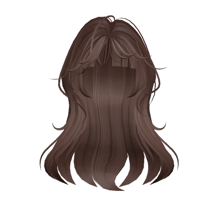 brown wispy hime wolf cut w layered bangs