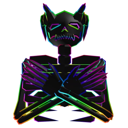 Skeleton Cuffin Cartoony Rainbow