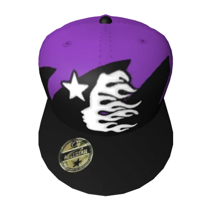 Cap Hellstar Purple Fitted Lifted Y2K Grunge Black