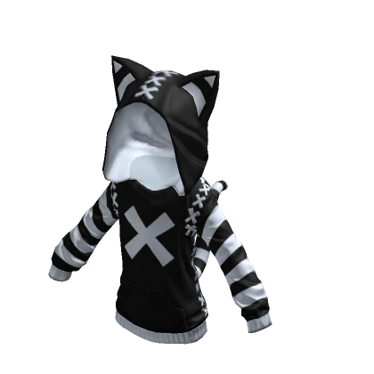 Kitty Hoodie Monochrome