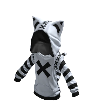 Kitty Hoodie Reverse Monochrome