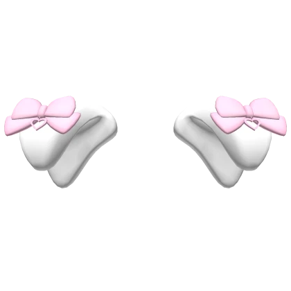 cute soft puppy dog white ears pink bows
