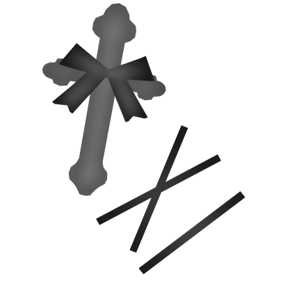 ♪ : morute cross clip with black bows