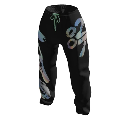 0207 Holographic Print Sweat Pants