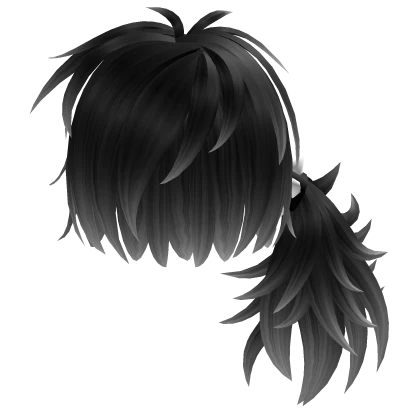 Black and White Scene Emo One Side Ponytail Hair