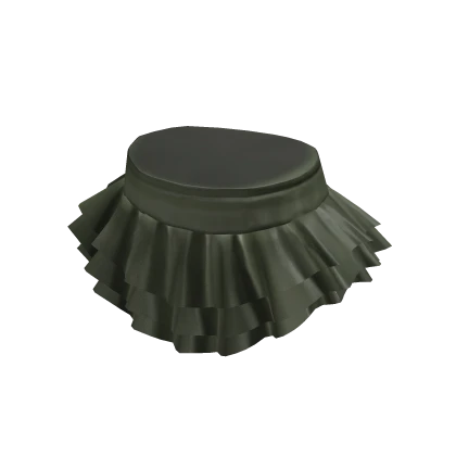 Leather Green Ruffle Mni Skirt