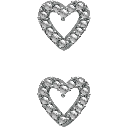 Heart Dermal Piercings In Silver V2