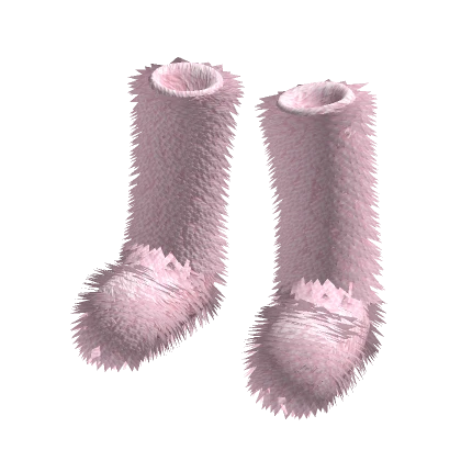 Pink Fur Fuzzy Furry Boots Y2K