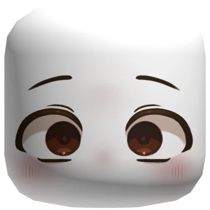 Brown eyed no mouth chibi face