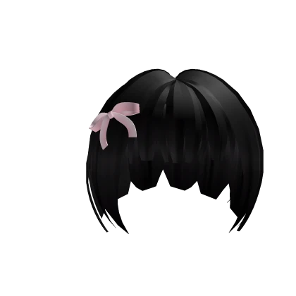  Kawaii cutecore anime black hair w ribbon / bow